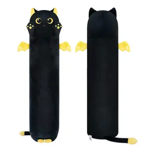 MeWaii  Plush Body Pillow, Moon-eyed black cat  Stuffed Animals Kawaii Plushies Pillow Glow in The Dark Gift for Girls Boys, Birthday Gifts Halloween Christmas Gift for Girls Boys