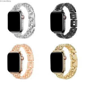 2026 Luxury Rhinestone Apple Watch Band for Women – Shiny Bling Metal Bracelet Strap, Adjustable Elegant Wristband Compatible with 38–45mm Series 3–8 & SE, Stylish Dressy Watch Band for Party, Wedding & Gift