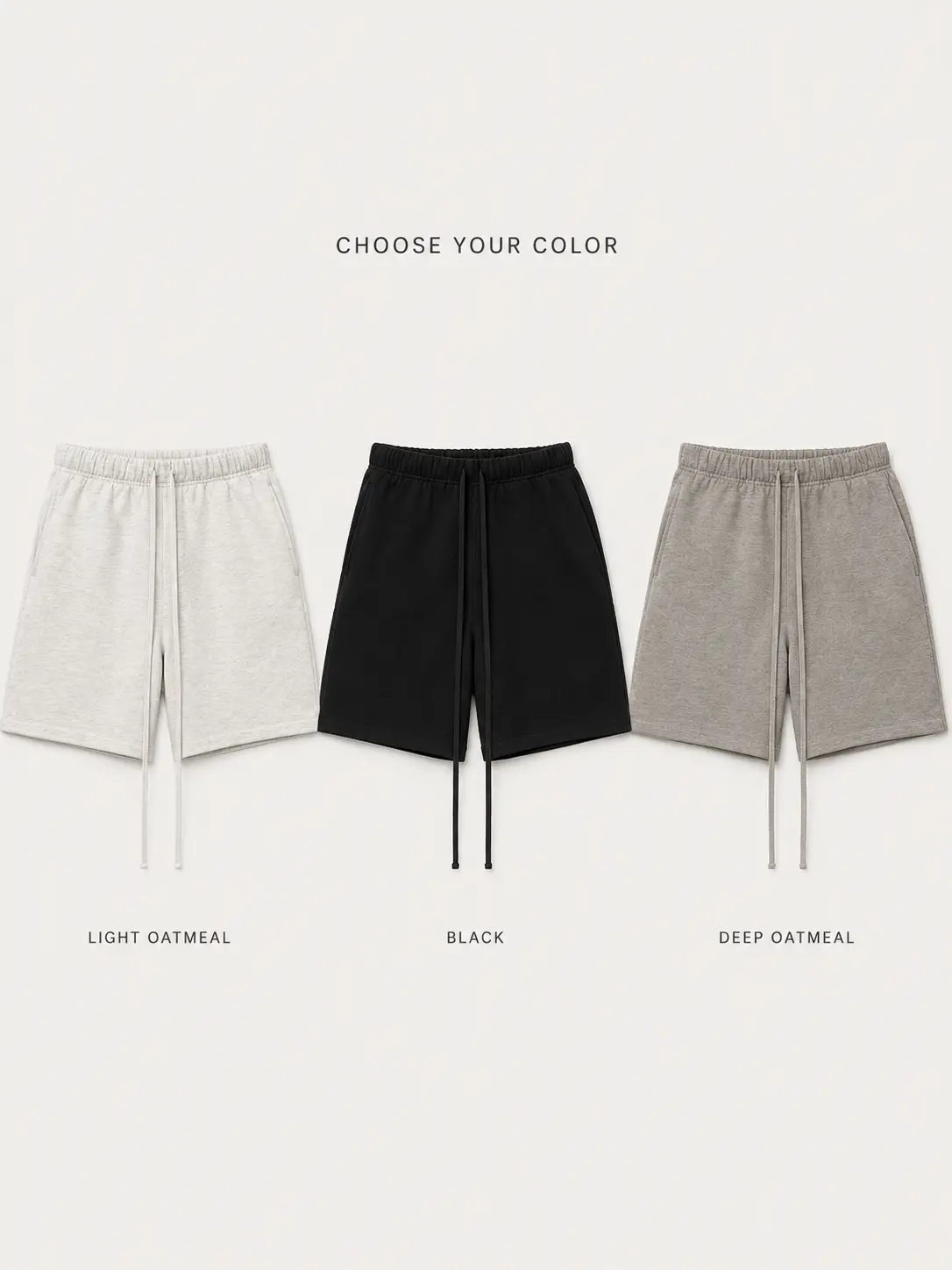 Men's Oversized Casual Sweat Shorts, Plain Menswear with Extra Long Drawstrings and Side Pockets for Everyday Wear