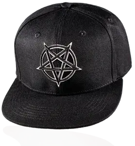 White Outline Pentagram Snapback
