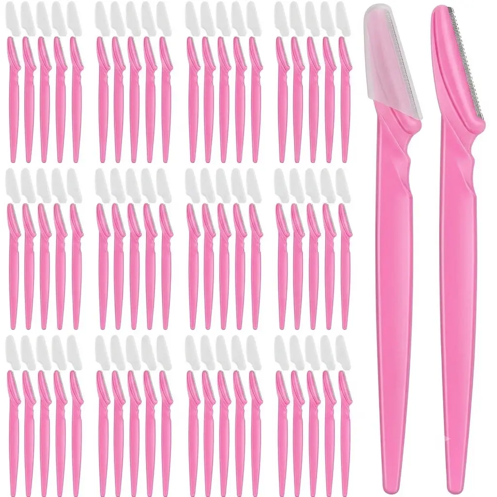 60 Pcs Pink Dermaplaning Tool & Eyebrow Razor Set | Multiuse Face Shaver, Facial Hair Remover, Exfoliating Peach Fuzz Trimmer for Women & Men