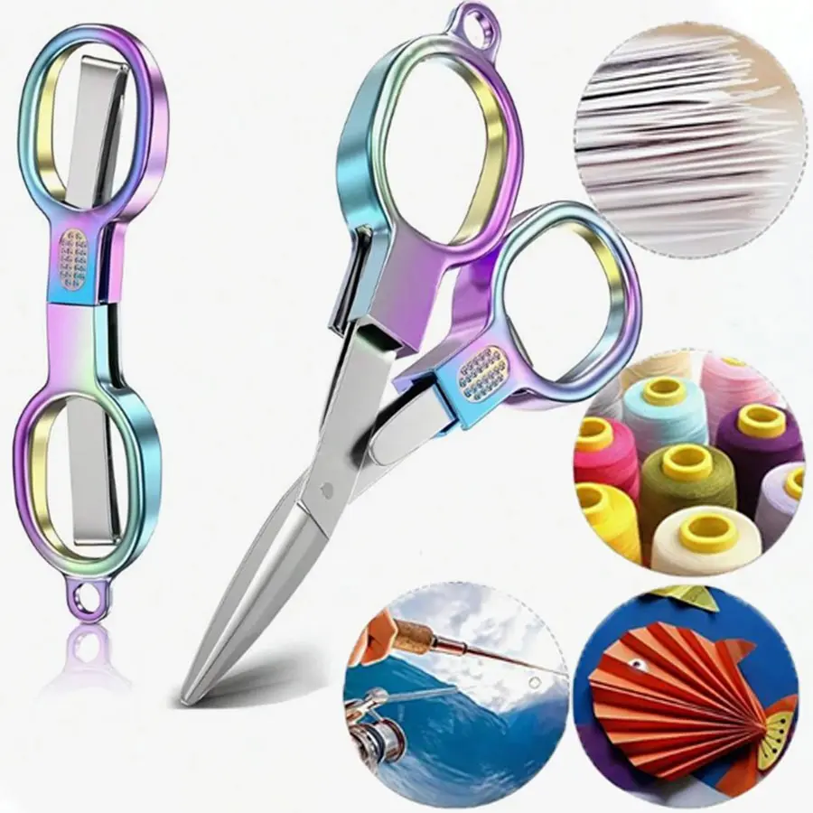 Vintage Folding Scissors, Portable Mini Scissor Tool for Fishing, Travel, Home Use, Compact Design, Ideal for Personal Carry