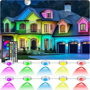 Permanent Outdoor Lights for House Waterproof, IP67 LED Eave Lights with App/Remote Control, Outdoor Permanent led Lighting for House Roof Decor,Christmas,Party,All Holiday and Daily