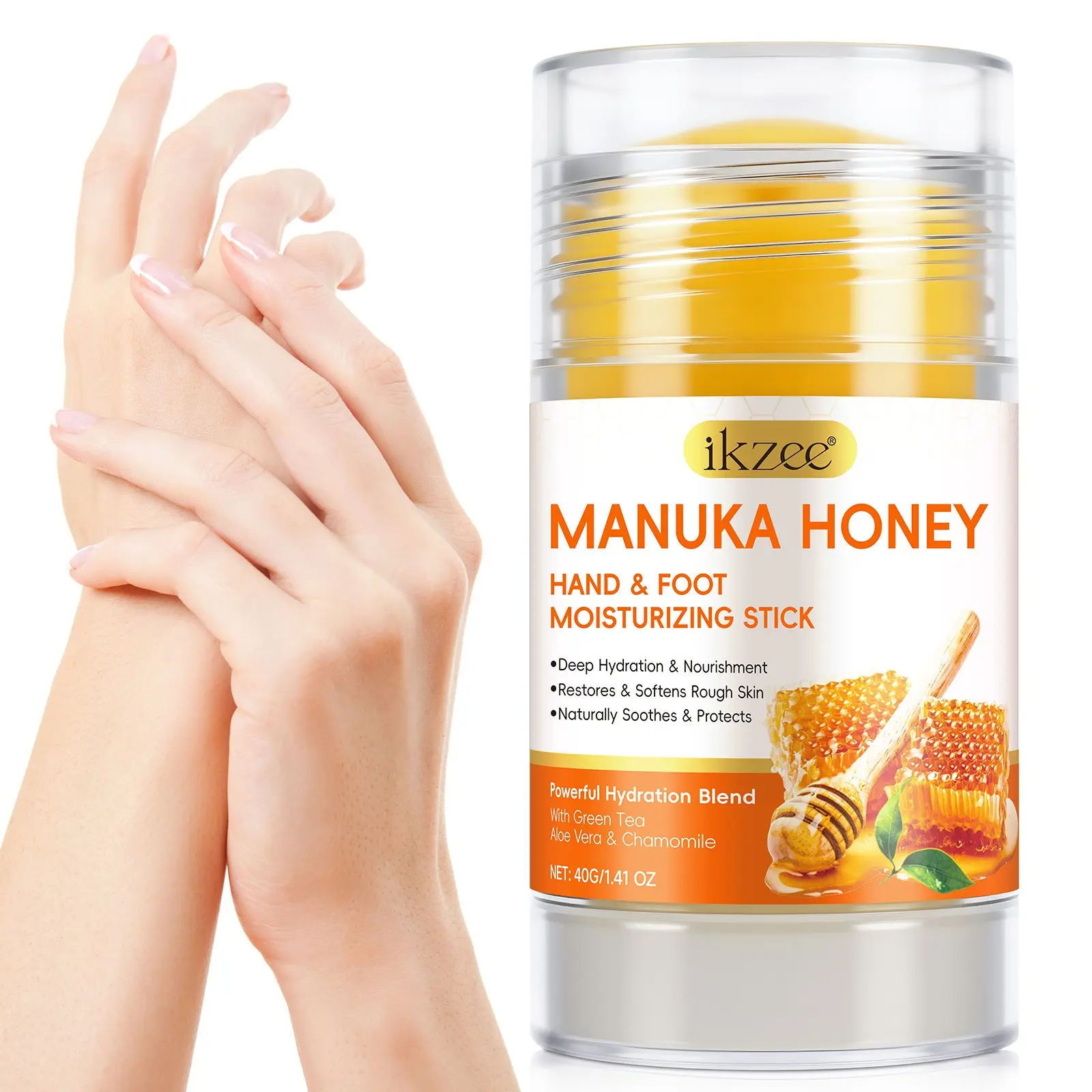 ikzee MANUKA HONEY HAND &FOOT MOISTURIZING STICK, Moisturizer, Long-lasting moisturization, suitable for extremely dry skin, with a low-allergy formula, suitable for sensitive skin, Nourishing, Hydrating
