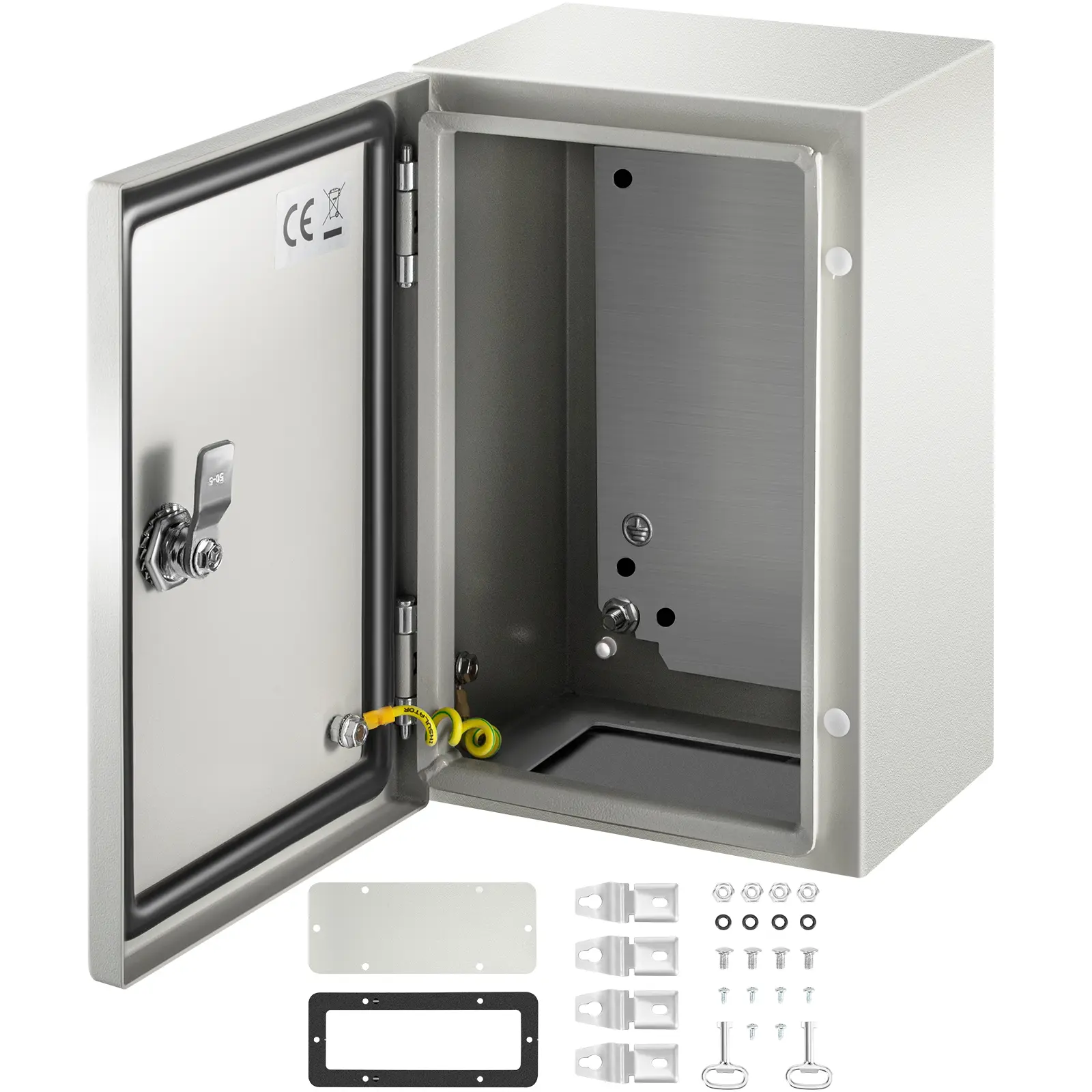 【Summerfinds】VEVOR NEMA 4X Steel Electrical Enclosure, 12x8x6" IP66 Seal Mechanical Junction Box with Detachable Mounting Backplate for Indoor/Outdoor Use