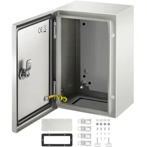 VEVOR NEMA Steel Enclosure,  12 x 8 x 6'' NEMA 4X Steel Electrical Box, IP66 Waterproof & Dustproof, Outdoor/Indoor Electrical Junction Box with Mounting Plate