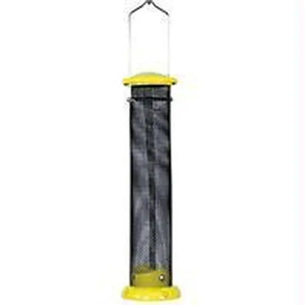 Audubon Woodlink Aluminum Die Cast Finch Screen Tube Feeder - Yellow, 1lb Capacity, Durable Design for Small Birds, Single Unit