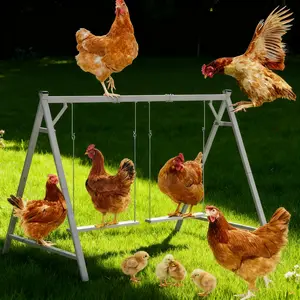 Chicken Perch for Coop Wooden Chicken Swings, Chicken Roosting Bars, Metal Chicken Coop Accessories for Poultry Healthy and Play, Hen Chicken Run Toys for Backyard Farm Outdoor,Standing Shelf Units,Shipment within 1-2 days