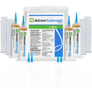 Cockroach Gel Bait, 4 Tubes x 30-Grams, 4 Plunger and 4 Tips, German Roach Insect Pest Control, Indoor and Outdoor Use, Roach Killer Gel for American, German and Other Major Cockroach Species