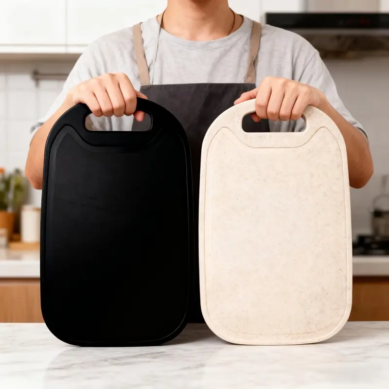 2-Piece Plastic Cooking Cutting Board Set, Portable Design, 0.3cm Thickness, Dishwasher Safe, Kitchen Accessories, Home, Model Xinghao