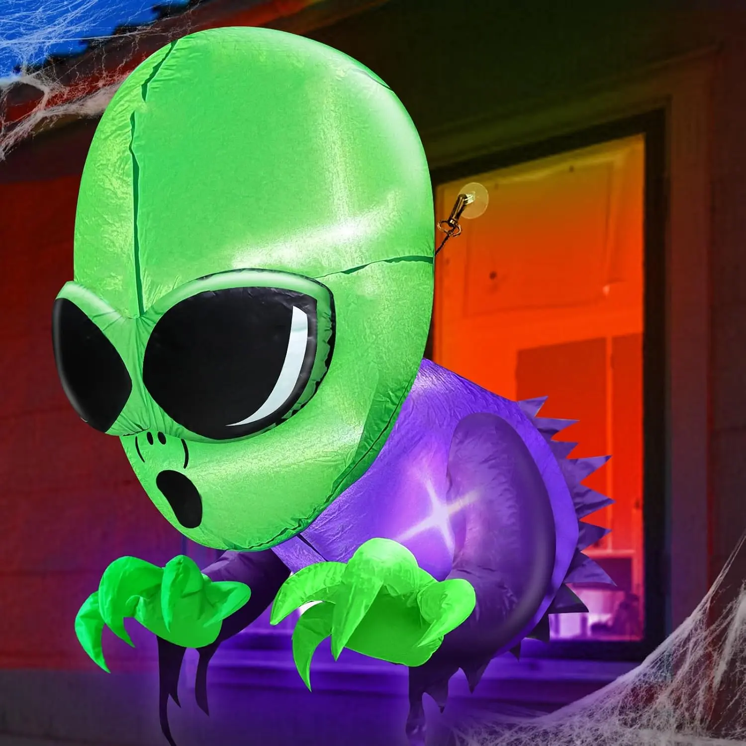 Halloween Inflatables Outdoor Decorations Alien Broke Out from Window | 3.5 Ft Scary Halloween Window Decoration, Built-in LEDs, Indoor/Outside, Yard/Garden/Lawn, Party Decor, Quick Inflation