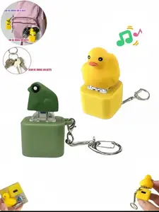 USB Rechargeable Keychain Pendant Stress Relief Toy with Lights & Sounds, Portable Fun Sensory Stimulation Tool, Anxiety Relief Accessory, Sensory Fidget Keychain