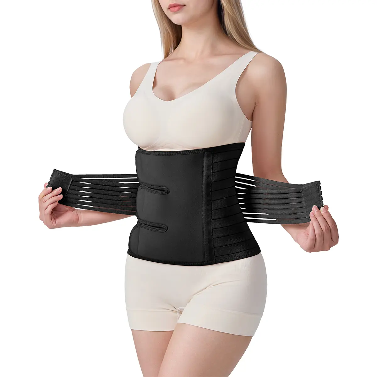 Postpartum Belly Band for Women: Adjustable Compression Wrap for Abdominal & Waist Support C-Section  Birth Recovery Beige M Belts Shapewear Womenswear Bridal Basic comfortable sport workout woman gym