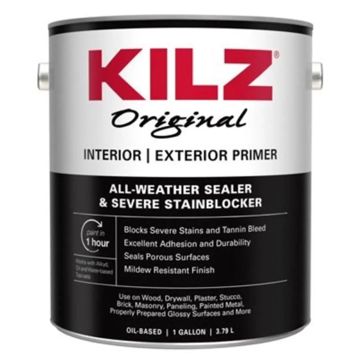Masterchem Industries 263284 Oil Primer, 1 gal Sealer & Stain Blocker for Automotive Wood & Drywall, Interior & Exterior Use