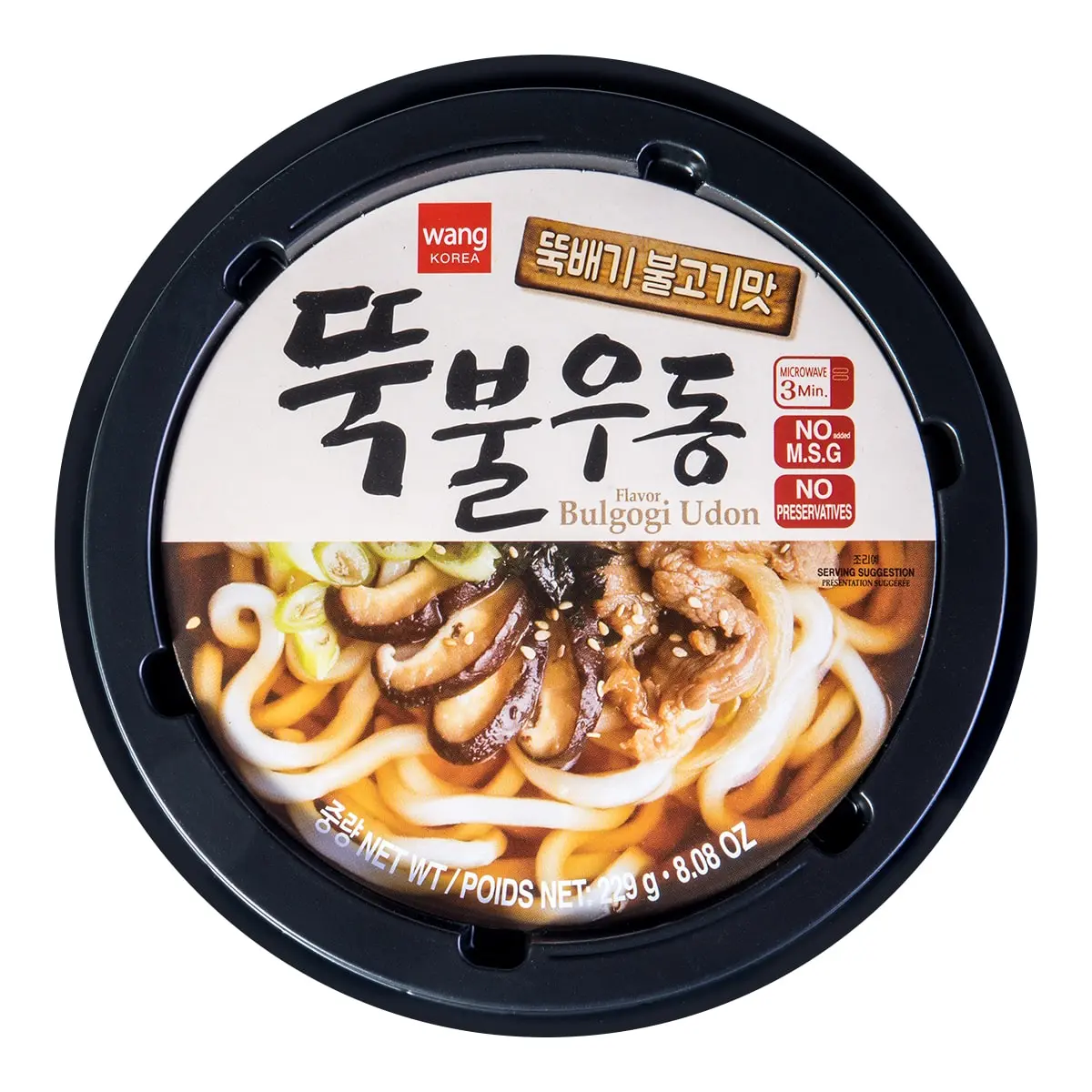 WANG FOOD Korean BBQ Udon Noodles - Savory Instant Ramen Stir Fry, 229g Pack