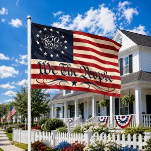 We The People 250 Years Flag, Patriotic Betsy Ross Style American Flag, USA 1776–2026 Anniversary Garden Banner, Semiquincentennial Independence Decor 2026