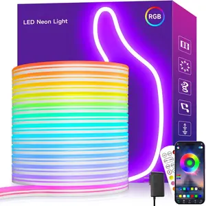 Tyutelighing RGB LED Neon Rope Lights, 24V Music Sync with app & remote control. Customizable DIY design, IP67 waterproof, perfect for bedroom, gaming room, home party and indoor & outdoor decor.        ，。 。 ？