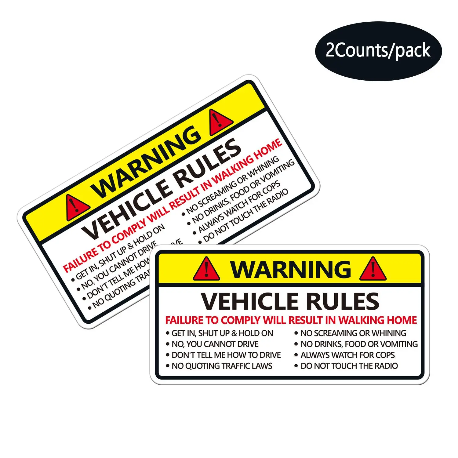 Car Warning Rule Sticker - Waterproof Self Adhesive Decal - TikTok Shop