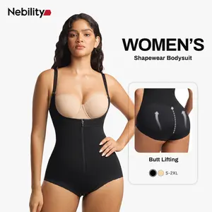 Nebility Women's Minimalist Bodysuit Shapewear, High Waisted Tummy Control Butt Lifter, Breathable Elastic Compression for Postpartum