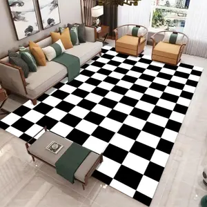 Black and White Checkerboard Flannel Area Rug - Classic Checkered Print Soft Mat for Living Room & Bedroom, Non-Slip Minimalist Home Decor #CheckerboardRug #BlackWhiteCheckMat #MinimalistHomeDecor #CheckeredCarpet #NonSlipFlannelRug