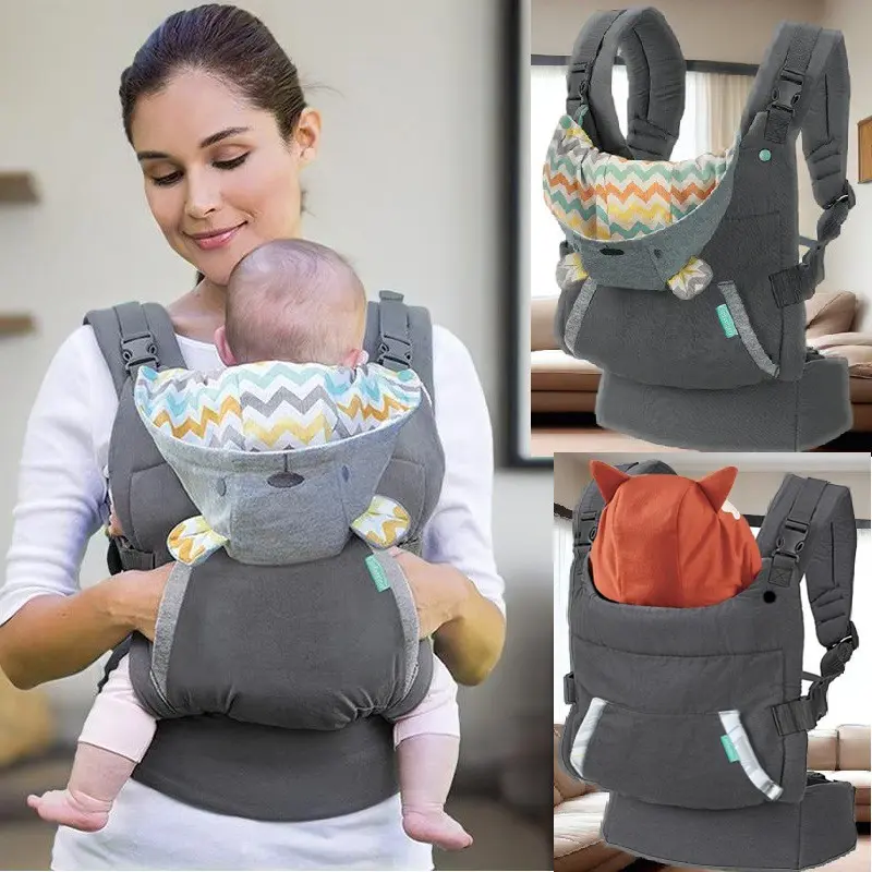 Baby Carrier Comfort Lightweight Ergonomic Design for Newborns to Toddlers 7-22 Lbs, Adjustable Detachable Hat, Front Hold Slings, Lightweight Infant Carrier
