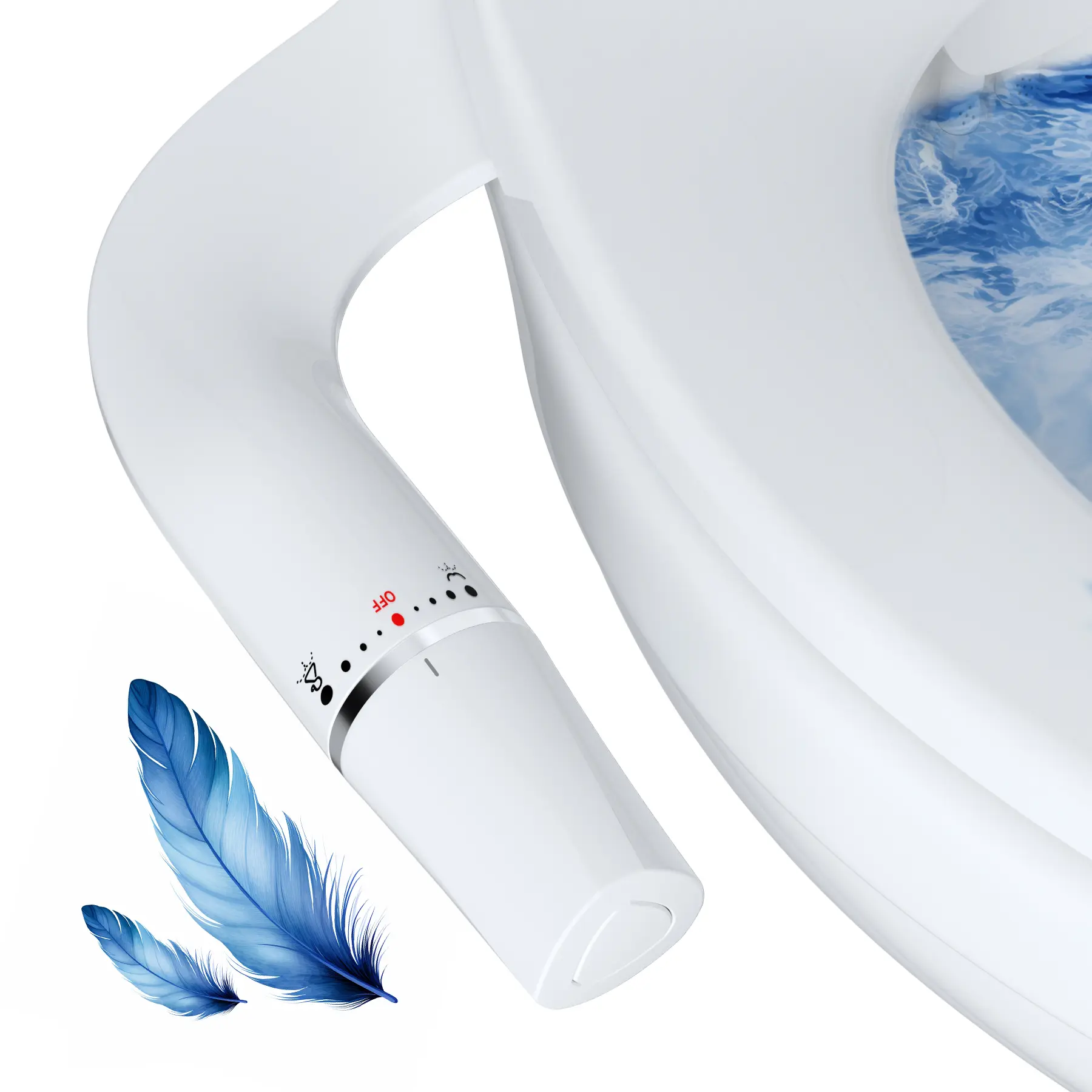 Ultra-Slim  Bidet Attachment for Toilet - Dual Nozzle with Gentle Feminine and Posterior Wash, Adjustable Fresh Water Pressure, Easy Installation, and Durable White Bidet Toilet Seat Attachment for Enhanced Hygiene and Comfort, Modern Bidet Sprayer outdoo