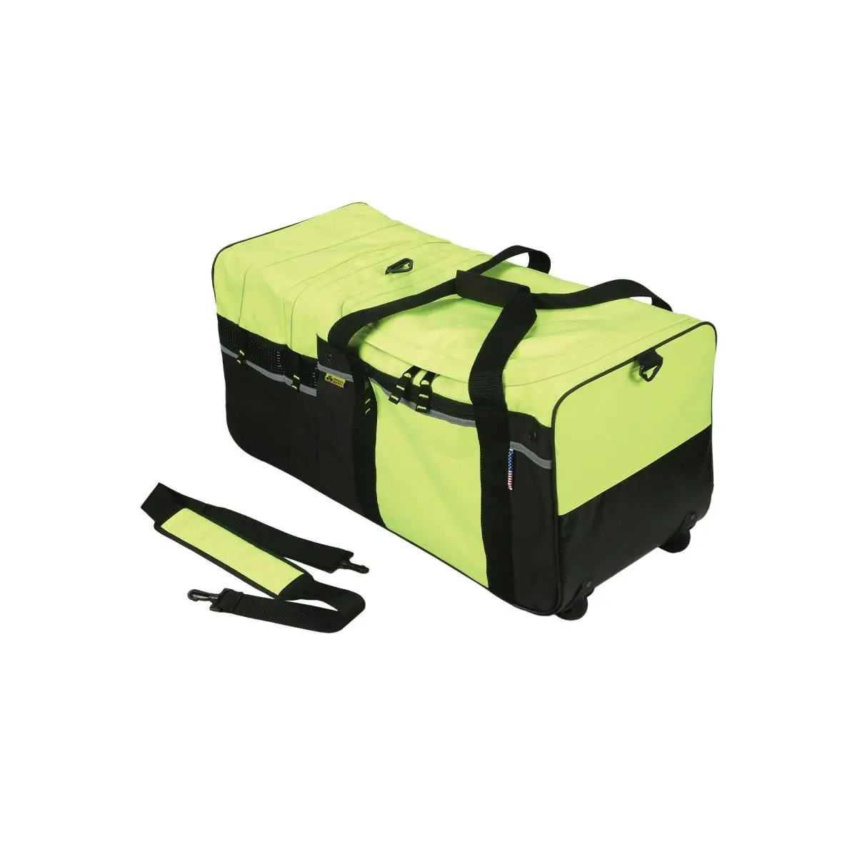 2W International Unisex High Capacity Wheeled Duffle Bag, Extra Large Compartmentalized Storage with Heavy Duty Wheels, Reflective Lining & Extendable Handle, Four-Wheeled Duffle Bags