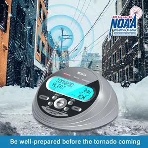 NOAA Weather Alert Radio with Battery Backup, S.A.M.E. Programming, 80+ Alerts & External Antenna for Hurricane Preparedness & Home Use winter storm