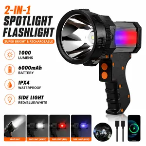 Rechargeable Spotlight,1000,000-Lumen Spot Lights Hand held Large Flashlight Handheld Spotlight Lightweight and Super Bright Flashlight (Aluminium_Alloy )