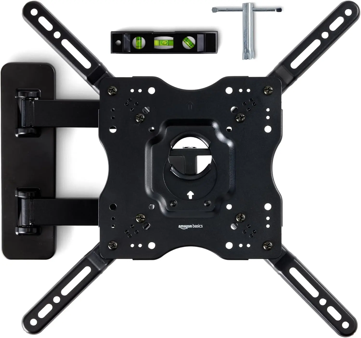Full Motion Articulating TV Wall Mount, with Swivel and Tilt, for 26" to 55" TVs and Flat Panels up to 80 Lbs, VESA Compatible, Single Stud, Black