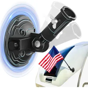 Suction Cup Flag Holder for RV, Flag Holder with Suction Cup - 180° Adjustable Car Flag Mount for Truck, SUV, Camper,Trailer Universal Pole Kit Fits 3/4" to 1.1" Flags for Tailgating,Travel, Parades