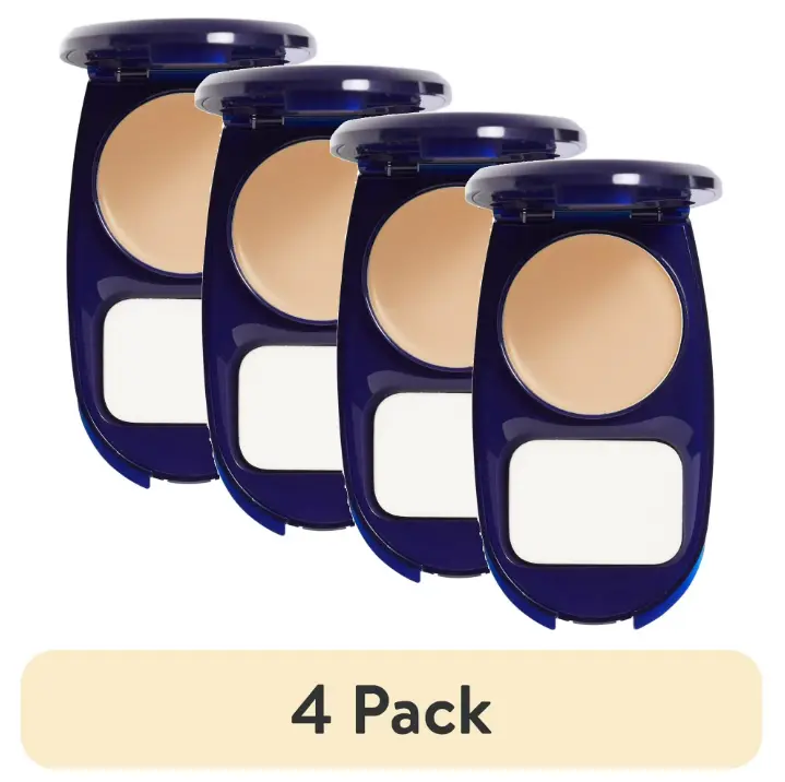 (4 pack) COVERGIRL Smoothers AquaSmooth Compact Foundation with SPF 20, Creamy Natural 720, 0.4 oz