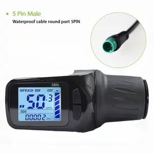 S886 5pin Half Handle Electric Bicycle Color Display Waterproof Controller Connection, Ebike, Uart 2 Protocol, Only for Uart 2 Protocol