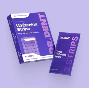 2 pack DRDENT Purple Teeth Whitening Strips - 7/21 Whitening Sessions - Non Sensitive Teeth Whitening - Peroxide-Free