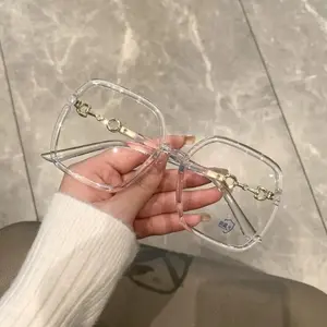 2026 Female Fit Oversize Frames Square Shape PC Glasses, Anti Strain Blue Light Eyewear, Lightweight Fashionable Sports Eyewear for Work & Daily Use