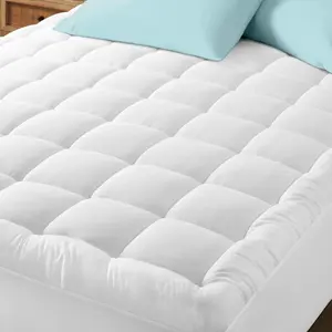 Extra Deep 4 Inch Ultra-Fluffy Mattress Topper Queen for Back Pain, Extra Soft Pillow Top Queen Mattress Topper with 4X Support, Mattress Pad with Breathable Air Mesh Sides, 6-21'' Deep Pocket US