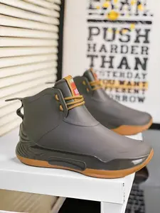 Unisex Black Trendy Ankle Rain Boots Footwear, Rain Shoes, One-Piece Fully Waterproof, Anti-Slip Wear-Resistant Thick Sole, Shock-Absorbing Foot Protection, Ideal for rainy commuting, outdoor wading, construction work
