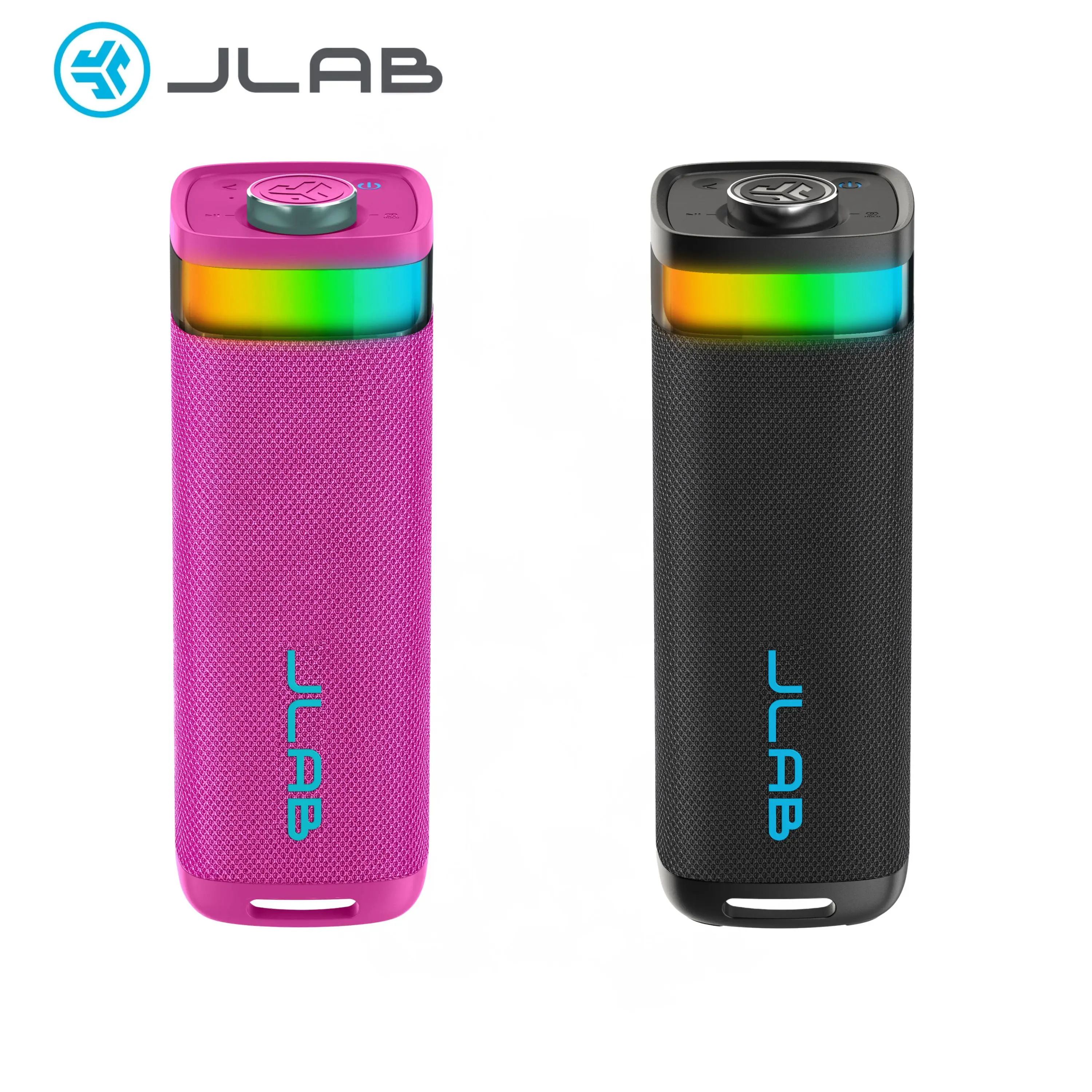 Stereo 2 Pack: JLab JBuds Party Portable Bluetooth Speaker with RGB Lighting, Left/Right Stereo Pairing