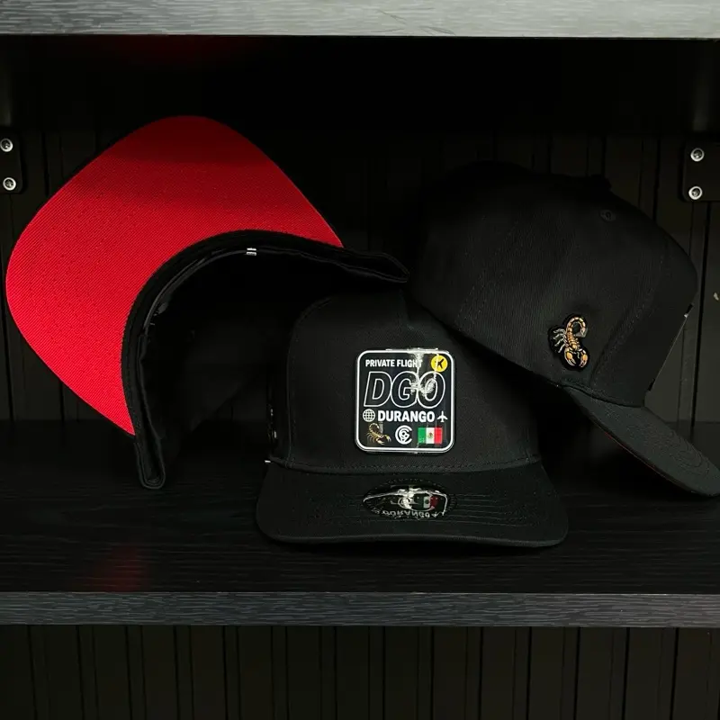 Exclusive Durango Private Flight SnapBack Hat - Black/Red Cotton Cap