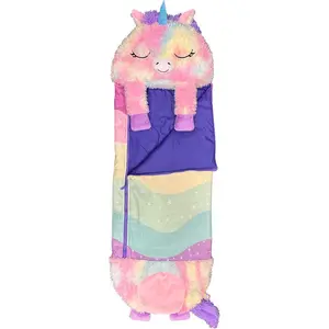 S4 Pillow & Sleepy Sack Large - Dreamy the Rainbow Unicorn 66 x 30, 2-in-1 Plush Opens to Sleeping Bag, Soft Play & Nap Character for Kids 3+