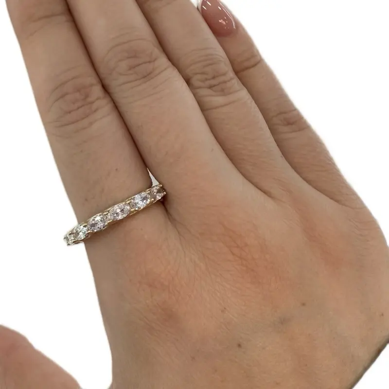 14K Gold Churumbela Ring with Oval CZ Stone for Elegant Everyday Wear