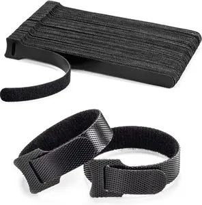 [New Deal] 80PCS Reusable Cable Ties Black Adjustable 6-Inch Cord Organizer Ties Multi-purpose Hook Loop Cable Management Wire Ties, 6 Inches