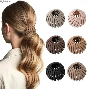 6 Pack Bird Nest Hair Claw Clips, Lightweight Expanding Ponytail Bun Holders
