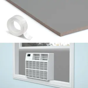 Window  Conditioner Side Panels, Full Surround Insulated  Cover for Indoor AC Unit, Window AC Seal Kit for Summer and Winter, Gray