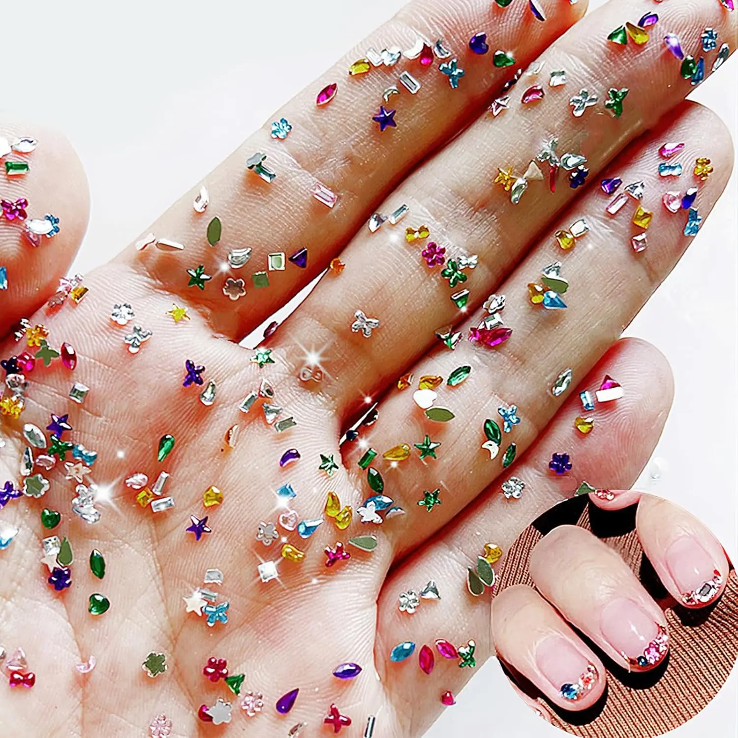 Halloween Fall Gift Colorful Rhinestones Rhinestone Charms Multi Shape Crystal 3D Geometric Nail Crafts - 2000Pcs