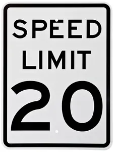 "Speed Limit 20" MUTCD Sign | 12" x 16" 3M Engineer Grade Reflective Aluminum