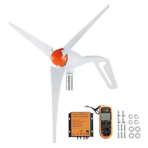 fathersdaygift VEVOR 500W Wind Turbine Generator with Anemometer, 12V Wind Turbine Kit, 3-Blade Wind Power Generator, MPPT Controller Adjustable Windward Direction, Suitable for Home, Farm, RVs, Boats