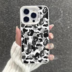 Fashion Camo Pattern Shockproof Phone Case for iPhone 7 8 X Xsmax 11 12 13 14 15 16 Pro Max Plus Protecitved Cover Affordable Trendy Y2k Unique Sitka