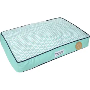 Now House for Pets Teal Chevron Cushion Dog Bed, Medium, 30.0"L X 20.0"W X 5.0"Th, Cotton/Poly Blend, Removable Cover, Machine Washable