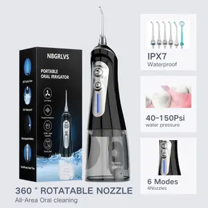 oral  irrigator Water Flosser, Wireless Dental Oral Irrigator, Waterproof Water Flosser Teeth Cleaner, 6 Modes and 4 Nozzles, 320ML Rechargeable and USB Portable Water Flosser for Home and Travel,  Cleanser adult gift water  flosser  brac Plaque Remover